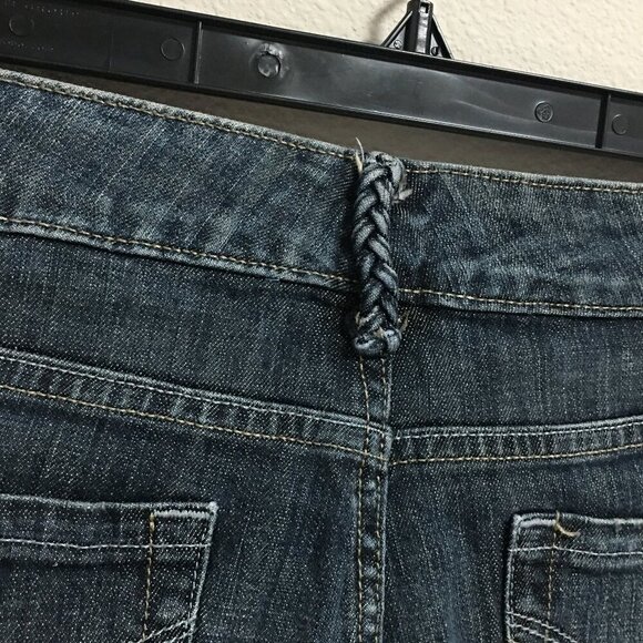 Mossimo Women Low Rise Y2K 90's Blue Wide Leg Dark Wash Jeans Denim size 9 - Picture 5 of 11